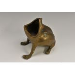 A 19th century bronze censer, as a toad, set with cabochons,