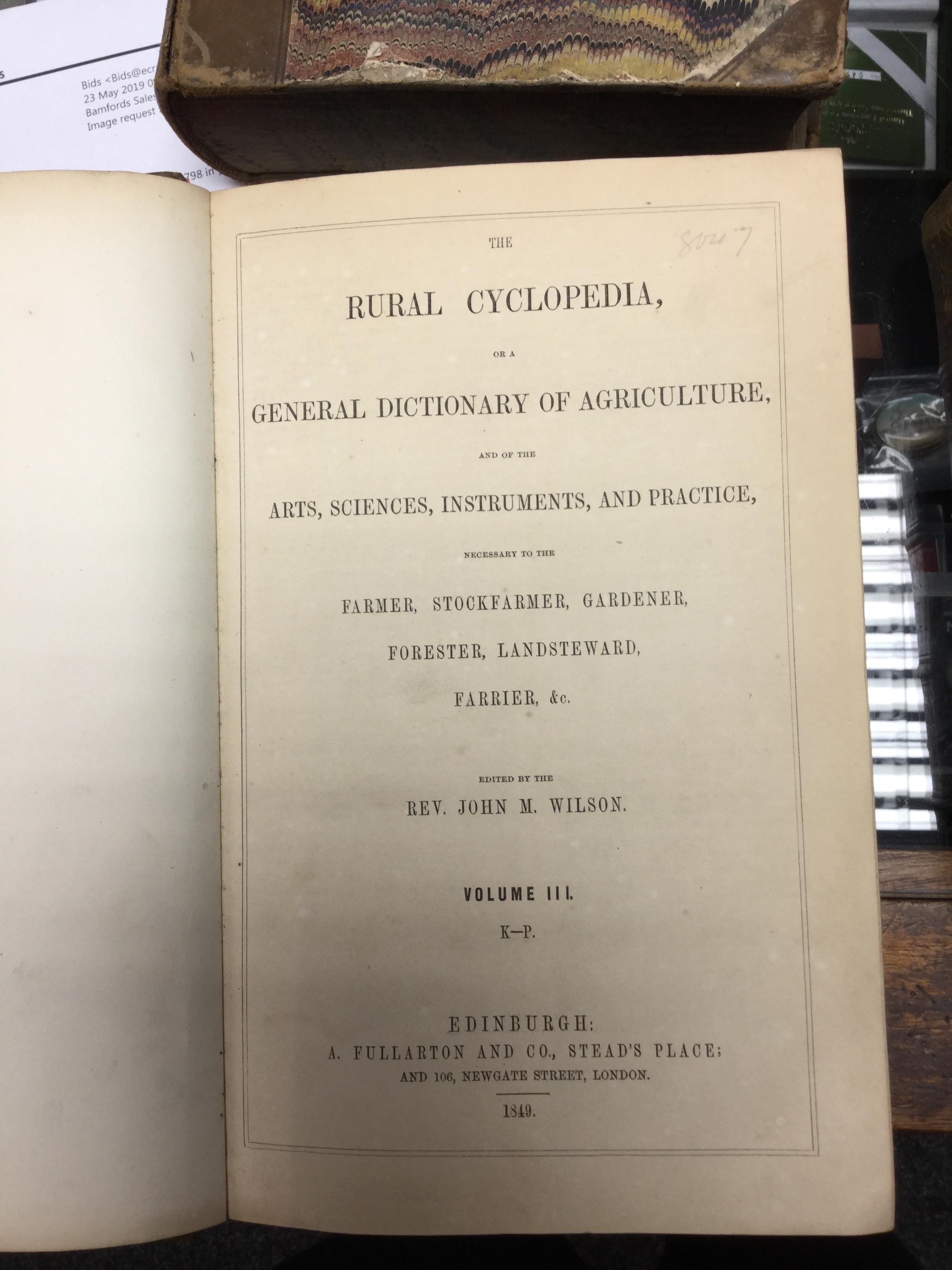Husbandry - The Rural Cyclopedia, or a General Dictionary of Agriculture, and of the Arts, Sciences, - Image 11 of 11