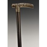 A Chinese silver mounted gentleman's walking cane,