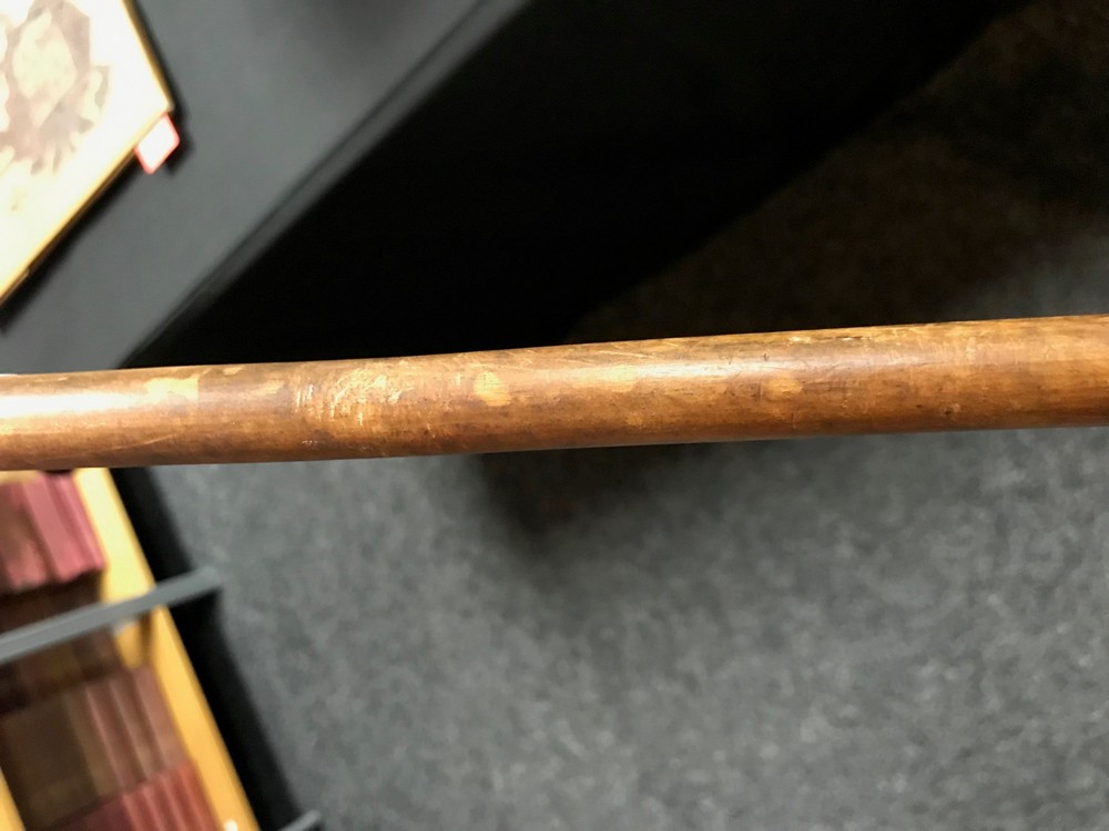 A 19th century Colonial hardwood gentleman's walking cane, chip carved with geometric motifs, - Image 4 of 5