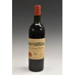 Château Pavie Saint-Emilion 1961, Premier Grand Cru Classé, 750ml, label fairly good, seal intact,