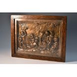 A 19th century electro-type bas relief panel, probably by Elkington & Co, Satyr,