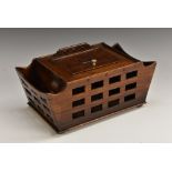 An unusual George IV mahogany birdcage correspondence box,