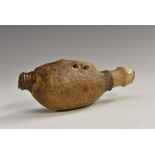 Tribal Art - an African hide and horn snuff bottle, Shona or Zulu, 11.