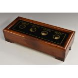 An Edwardian mahogany servant's bell indicator box, the glass panel ,