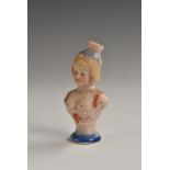 A late 19th century German novelty Erotic/Risque/Humorous bisque porcelain Wetter doll/blow