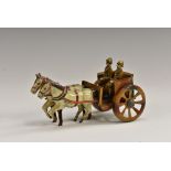 A German tinplate penny toy, by Georg Fischer, military horse drawn wagon, 10.