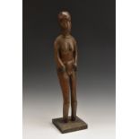 Tribal Art - a Dayak ancestor figure, she stands, of typically elongated proportions, 59.