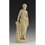 A Copeland parian ware figure, Dancing Girl in Repose,