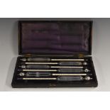 A set of six mercury hydrometers, Twaddell's no.1 to 6, by James Woolley, Sons & Co, 25.
