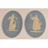 A pair of 19th century Wedgwood Jasperware oval plaques,