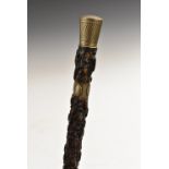 A 19th century Irish blackthorn gentleman's walking cane,