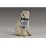 A 19th century Continental porcelain model of a pug, modelled seated,