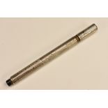A George V silver fountain pen, the Battle Axe Selfilla, 15cm long,