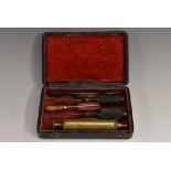 Medical - a 19th century tooled morrocco leather box,