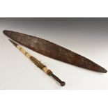 Tribal Art - a 19th century Australian Aboriginal arragong parrying shield,