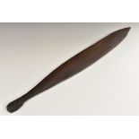 Tribal Art - an Australian Aboriginal woomera spear thrower, quite plain,
