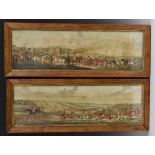 English School (mid-19th century), a pair of hunting panoramas, hand-coloured engravings,