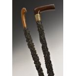 A 19th century Irish blackthorn gentleman's walking cane,