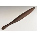 Tribal Art - an Australian Aboriginal woomera spear thrower, quite plain, 73.