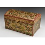 A Turkish polychrome domed rectangular table coffer,