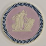 A Wedgwood Neo-Classical three-colour Jasperware circular plaque,