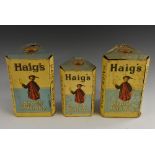 Two bottles of Haig's Dimple Scots Whisky, 70°, level at shoulder, labels good,