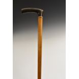 A 19th century gentleman's malacca horse measuring walking cane,