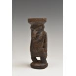 Tribal Art - a Papua New Guinea figural mortar, 14cm high,