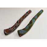 A pair Turkish beadwork clubs or batons, possibly prisoner of war,