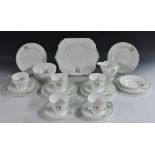 A Shelley Art Deco Oxford shape tea service,