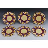 A set of six Clarice Cliff Newport Pottery octagonal side plates,