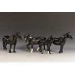 A Beswick Black Stocky Jogging Mare, model no.