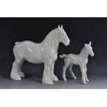 A Beswick shire, in satin white, model no.