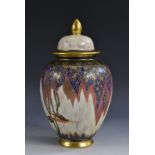 A Carlton Ware Tree and Swallow pattern ovoid ginger jar and cover,