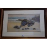 Maud H Gunn Sand, Stone, and Sea signed, watercolour,