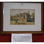James Edward Duggins (1881 - 1968) Shakespeare's Birthplace signed, watercolour, 15cm x 24.