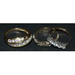 Rings - a 14ct gold DGCZ dress ring, 3.5g gross; other 9ct gold and silver 3.