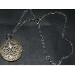 A silver Art Nouveau locket, by IMS,