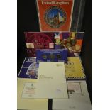 Coins - a collection of UK brilliant uncirculated year sets in folders of issue: 1984-1987, 1990,