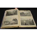 A Victorian scrapbook-folio of a collection of prints and engravings,