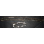 A 9ct gold fancy curb and rope link necklace, 19.8g; a silver curb link bracelet, 30.