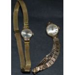 Watches - a lady's 9ct gold Rotary wristwatch, 9ct gold strap; another, Avia rolled gold bracelet,