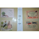 Paper Ephemera - 1850s to 1950s ephemera in album, greeting cards, cabinet cards, invoices,