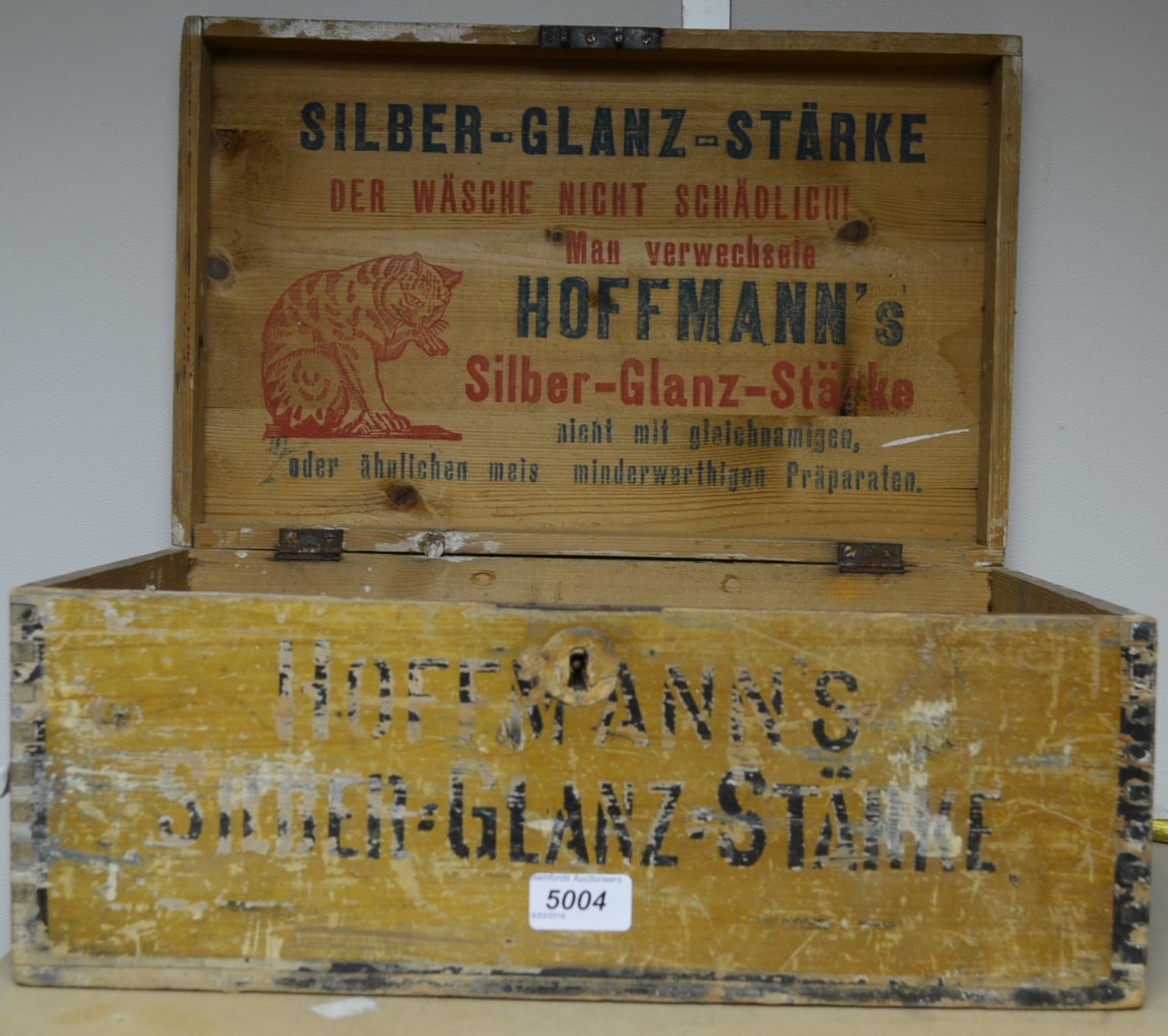 Advertising - an early 20th century Swiss pine soap box, hinged cover, Hoffmans,