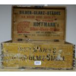 Advertising - an early 20th century Swiss pine soap box, hinged cover, Hoffmans,