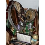 Metalware - cased flatware, candlestick, gallery tray, goblets,