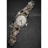 A lady's marcasite wristwatch,