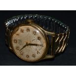 A Smith's gentleman's Astral wristwatch, gold plated, subsidiary dial,