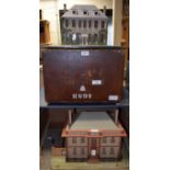 A scratch built model of a Georgian Town House, approx 33cm high; another, Stuart House,